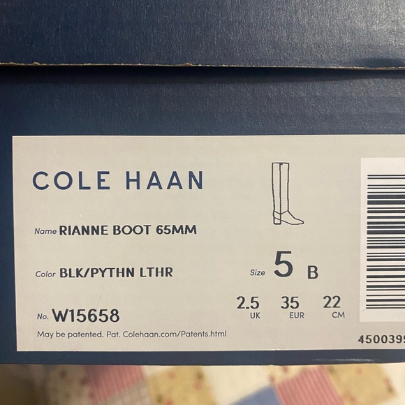 Cole Haan Women’s Rianne Snakeskin Tall Leather Boots Size 5 - Picture 8 of 12